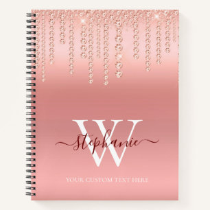 Carnet Rose Gold Sparkle Diamond Script
