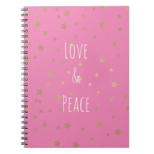 Carnet Rose Gold Stars Amour et Paix