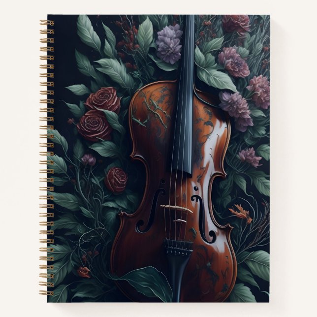 Carnet Rose gothique violon (Devant)