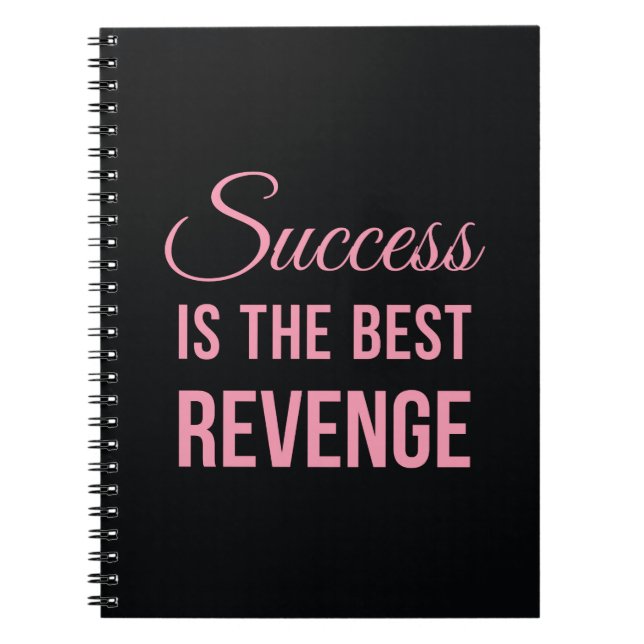 Carnet Rose inspiré de noir de citation de vengeance de (Devant)