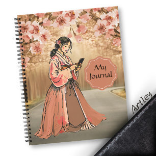 Carnet Rose Japonaise Femme Chercher Blossom Personnalisé
