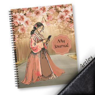 Carnet Rose Japonaise Femme Chercher Blossom Personnalisé