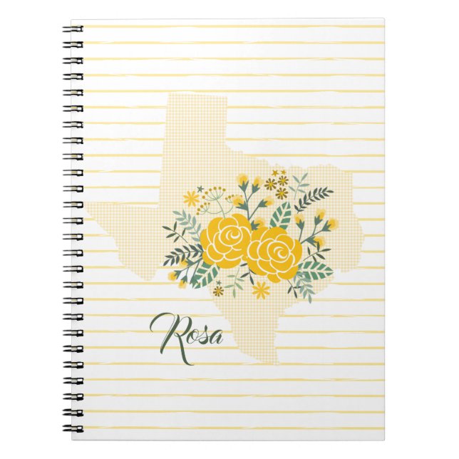 Carnet Rose jaune du Texas - En vichy Etat avec Rose (Devant)