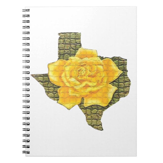 Carnet Rose Jaune Du Texas Motif Flower (Devant)