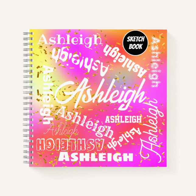Carnet Rose, Jaune, Violet, Nom de l'art Word personnalis (Devant)