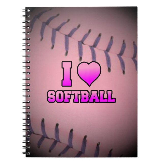 Carnet Rose Je t'aime Softball (Devant)