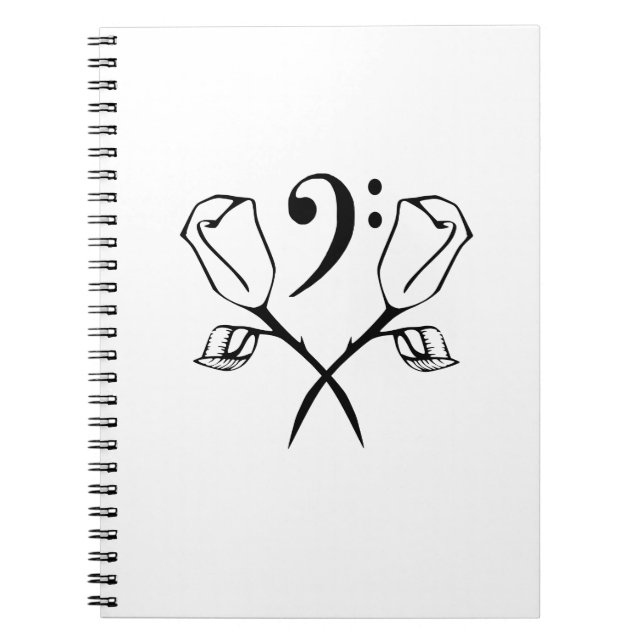 Carnet Rose jumeau au-dessus de Bass Clef (Devant)