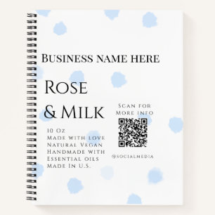 Carnet Rose lait fait main soap entreprise QR code ajoute
