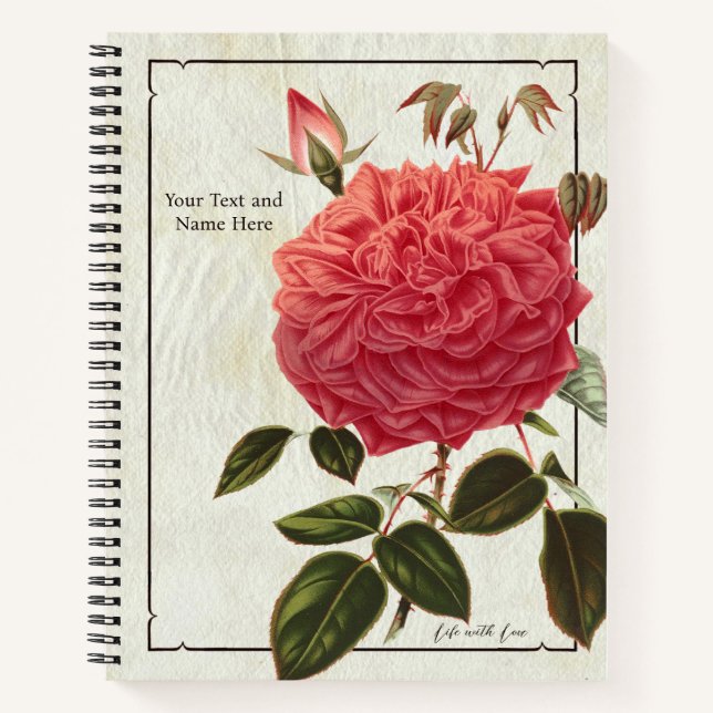 Carnet Rose Life with Love - Charme Floral ! (Devant)