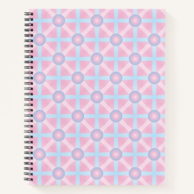 Carnet Rose mignon, violet et bleu clair Motif (Devant)