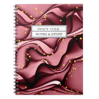 Carnet Rose moderne Gold Faux Parties scintillant Nom per