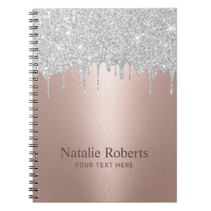 Carnet Rose moderne Gold Silver Parties scintillant Drive