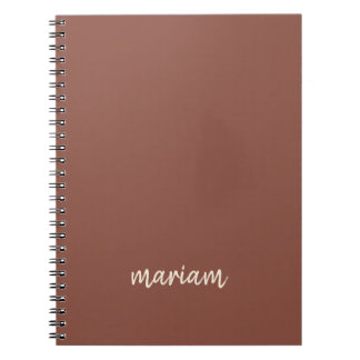 Carnet Rose moderne Taupe tendance Script Nom Monogramme