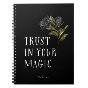 Carnet Rose noir faire confiance à votre magie