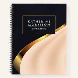 Carnet Rose noir or et huile