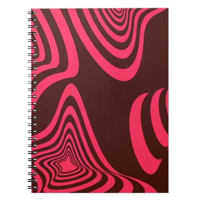 Carnet Rose, optique, tendance, forme géométrique abstrai (Devant)