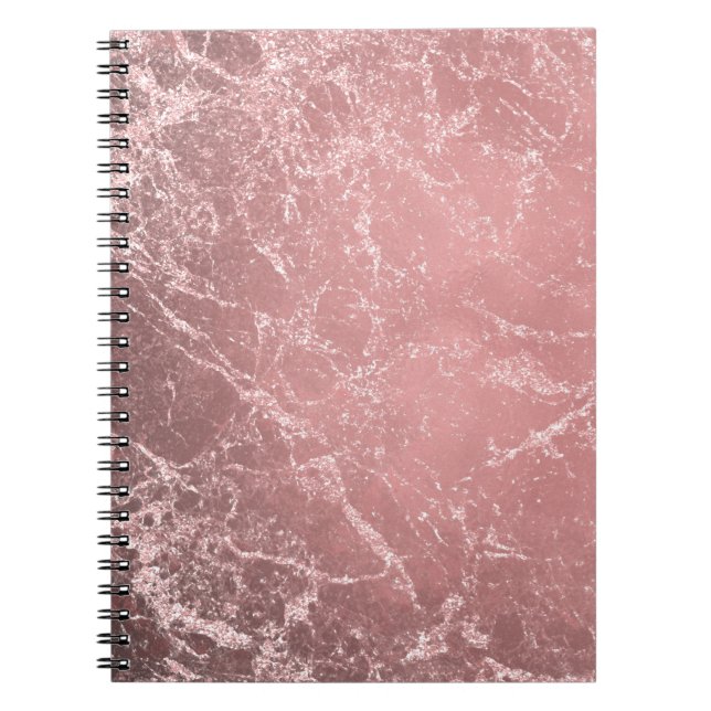 Carnet Rose Or rose moderne tendance glam marbre chic (Devant)