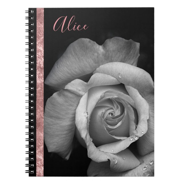 Carnet Rose or Rose personnalisé (Devant)