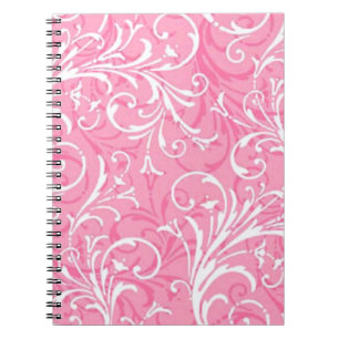 Carnet rose ornemental en spirale