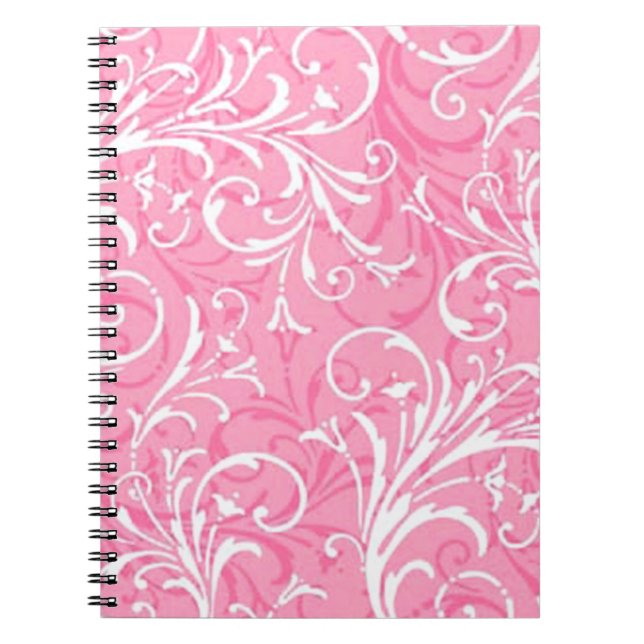 Carnet rose ornemental en spirale (Devant)