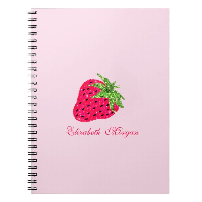 Carnet Rose Pailleté Froid de Fraise (Devant)