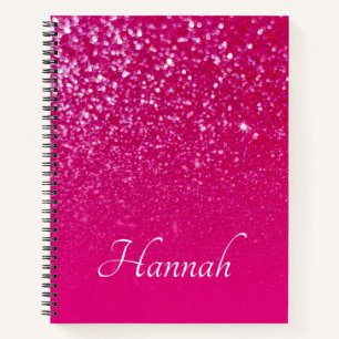 Carnet Rose Pailleté Ombré Personnalisé