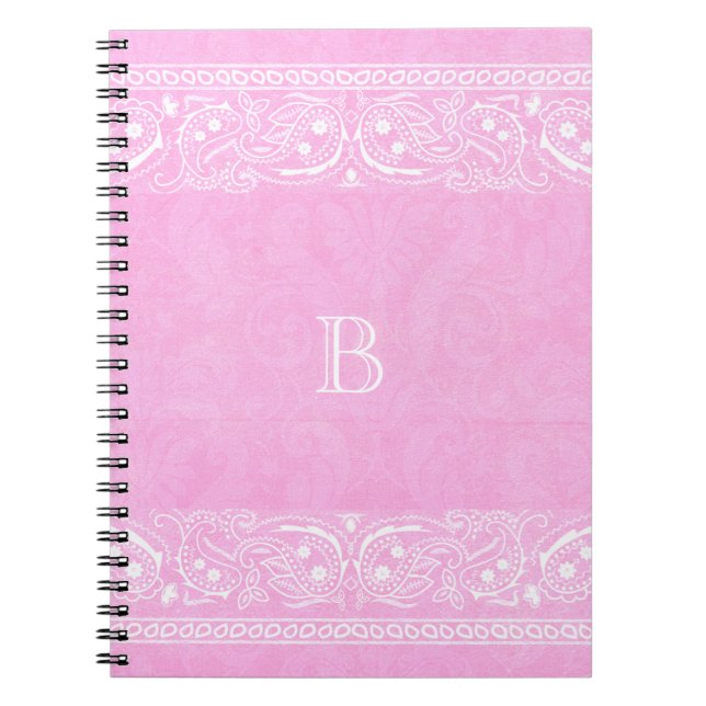 Carnet Rose Paisley Rustique Occidentale Simple Chic (Devant)