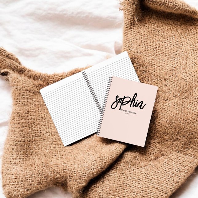 Carnet rose pâle de style moderne (Créateur téléchargé)