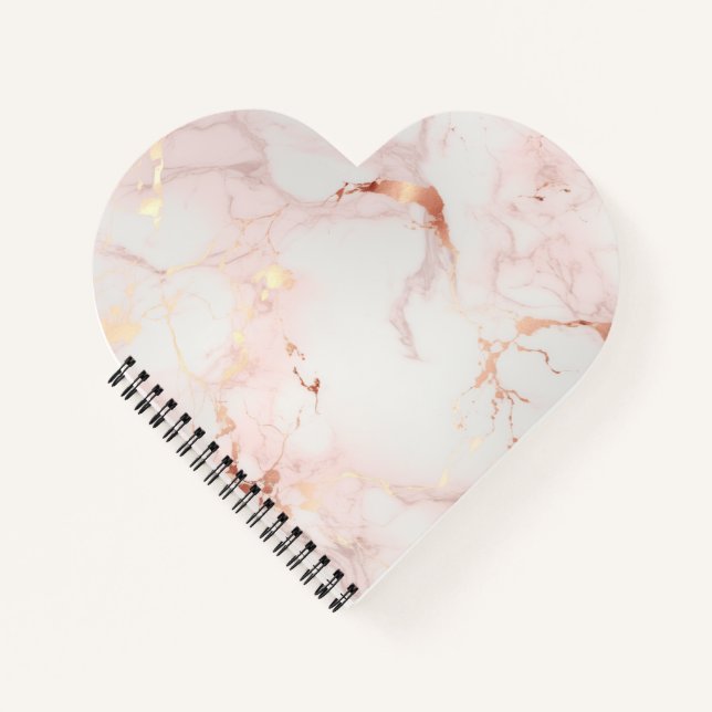 Carnet rose pâle en forme de coeur (Devant)