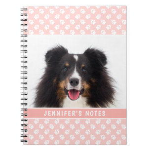 Carnet Rose Pâle Photo Personnalisée d'Animal de Compagni
