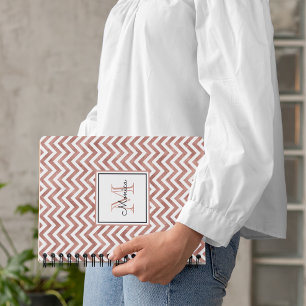 Carnet Rose Parties scintillant or Chevron Motif Monogram