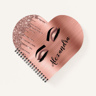 Carnet Rose Parties scintillant or étincelle Eyelashes No