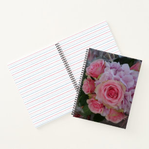 Carnet Rose Pastel et fleurs d'Hydrangea
