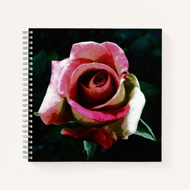 Carnet Rose Peinte à l'Huile (Devant)