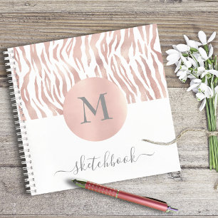 Carnet Rose Poster de animal d'or Glam Monogram Sketbook