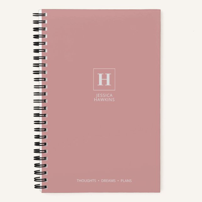 Carnet Rose Poussiéreuse Monogramme Classique (Recto)