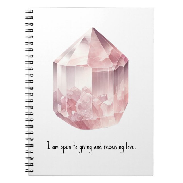 Carnet Rose Quartz Crystal Love Spell Magie (Devant)