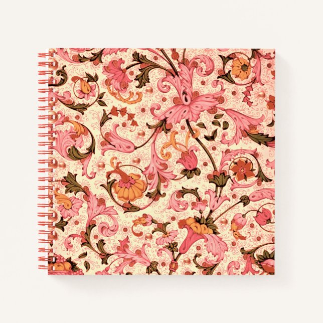 CARNET ROSE RENAISSANCE FLORENTIN TOURBILLONS FLORAUX,FLE (Devant)