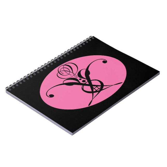 Carnet Rose rétro rose et noir (Côté gauche)