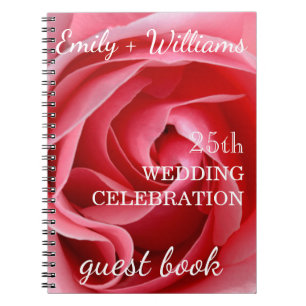 Carnet Rose rose 25e mariage Célébration personnalisée In