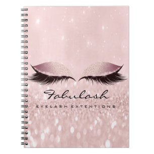 Carnet Rose rose de lux de maquilleur de yeux d'extension