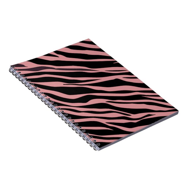 Carnet Rose rose rayé zèbre (Côté Droit)