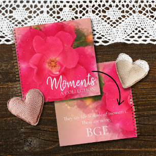 Carnet Rose rose rose aquarelle Carré souvenirs de grand-