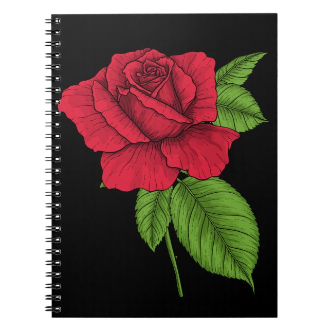 Carnet Rose rouge 2 (Devant)