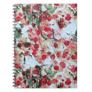 Carnet Rose Rouge Taches de polka Grunge Décadence