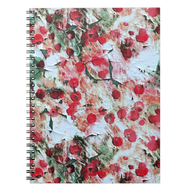 Carnet Rose Rouge Taches de polka Grunge Décadence (Devant)