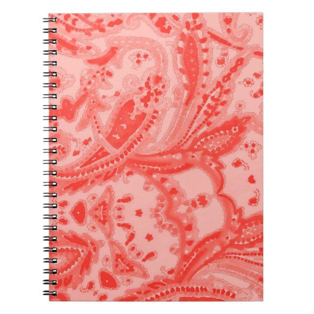 Carnet Rose saumoné Paisley (Devant)
