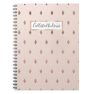 Carnet Rose simple or bleu rose diamant Motif