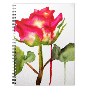 Carnet Rose thé hybride aquarelle art floral moderne
