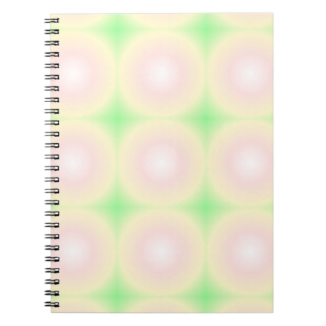 Carnet Rose vert pâle Blanc 3D Optique Motif dégradé (Devant)